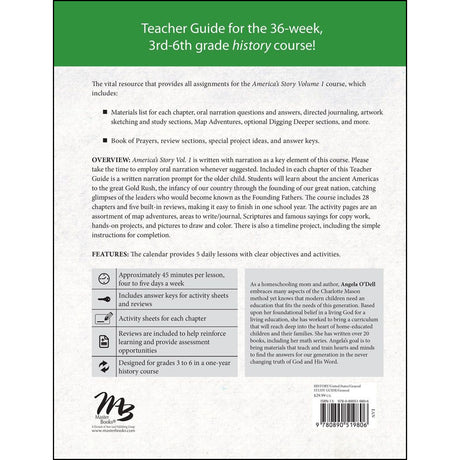 America's Story 1 Teacher Guide: From The Ancient Americas To The Great Gold Rush (Paperback)