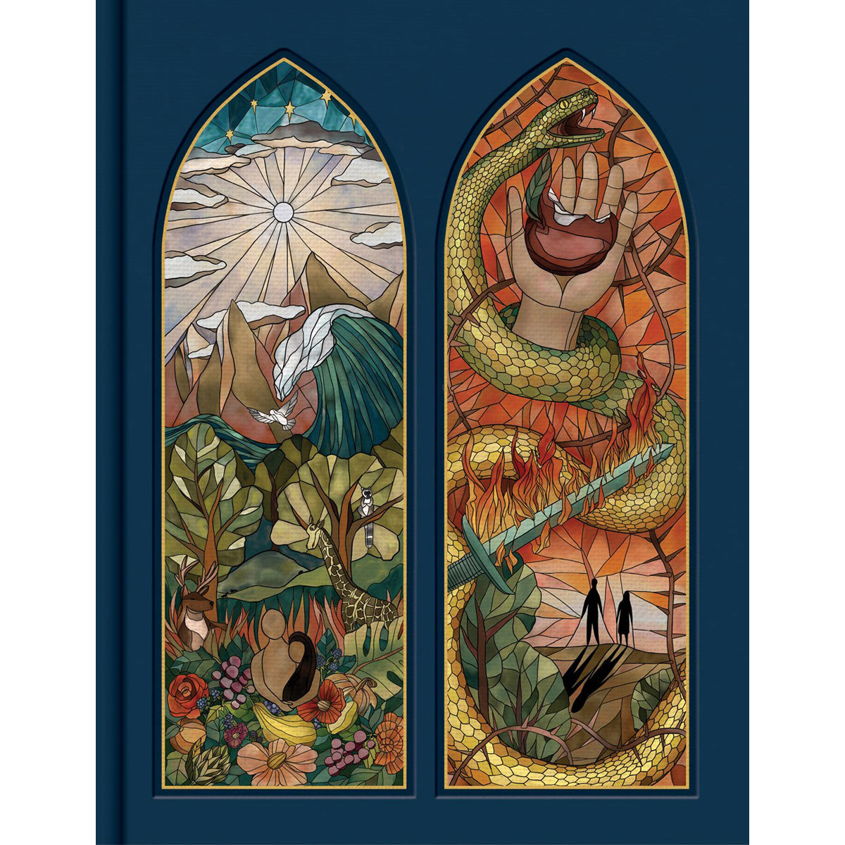 CSB Notetaking Bible Stained Glass Edition Sapphire Cloth Over Board (Hardcover)