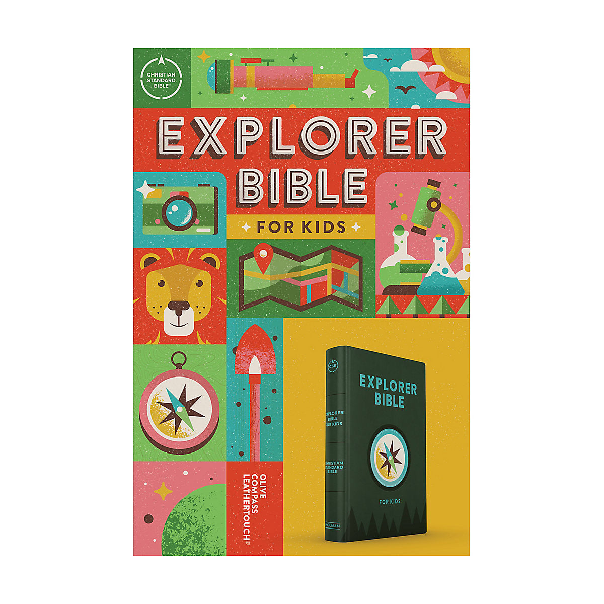 CSB Explorer Bible For Kids Index Olive Compass (Imitation Leather)