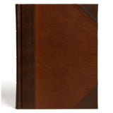 CSB Brown and Tan Imitation Leather Notetaking Bible Large Print