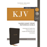 KJV Reference Super Giant Print Bible Red Letter Idx Black (Genuine Leather)