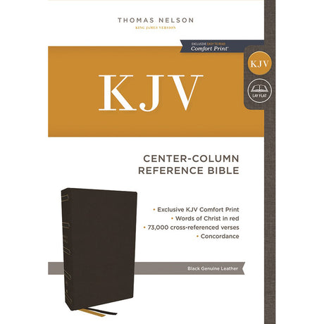 KJV Center-Column Reference Bible Red Letter Black (Genuine Leather)