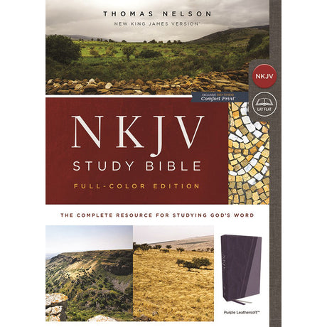 NKJV Study Bible Full-Color Purple Comfort Print (Imitation Leather)