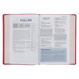 NKJV Pink Imitation Leather Student Study Bible Red Letter Comfort Print