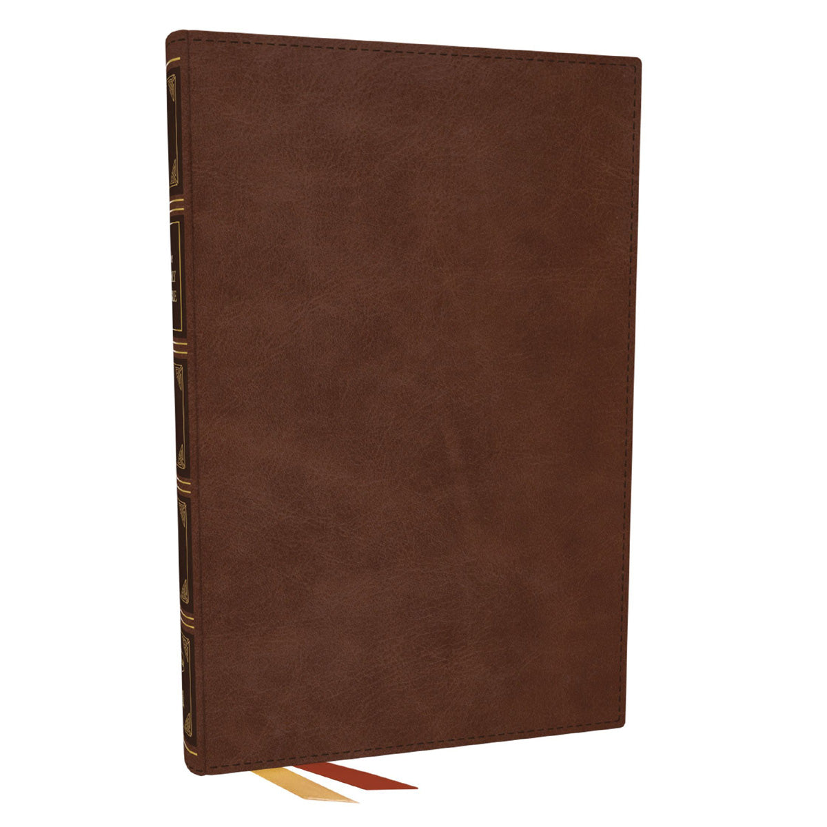NKJV Brown Imitation Leather Thinline Bible Red Letter Large Comfort Print