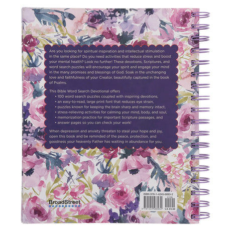 Bible Word Search Devotional: 100 Days of Worship from the Book of Psalms Large Print SB