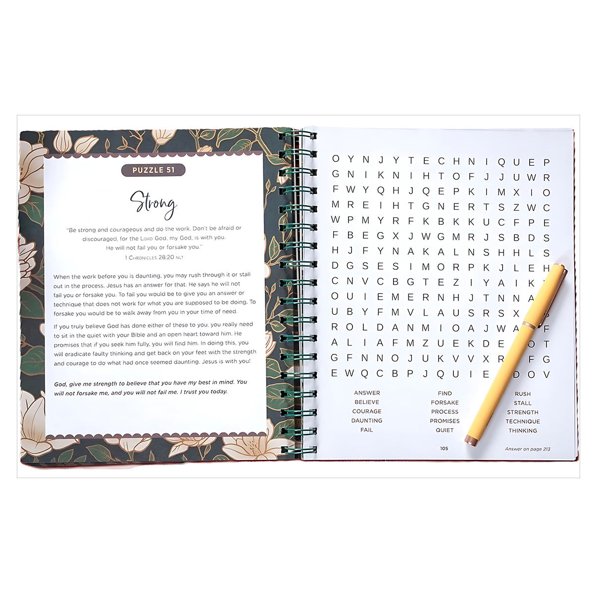 100 Days of Strength for Women: Bible Word Search Devotional Large Print (Spiral-Bound)