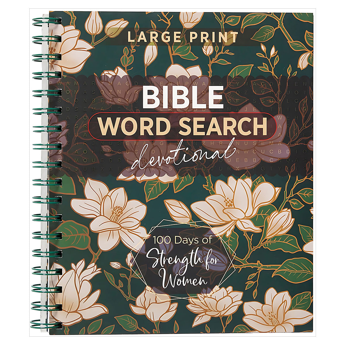 100 Days of Strength for Women: Bible Word Search Devotional Large Print (Spiral-Bound)