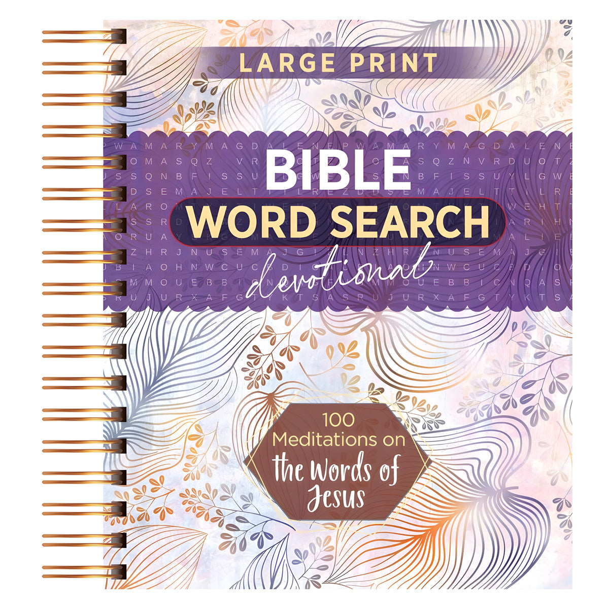 100 Meditations on the Words of Jesus: Large Print Word Search Devotional (Spiral Bound)