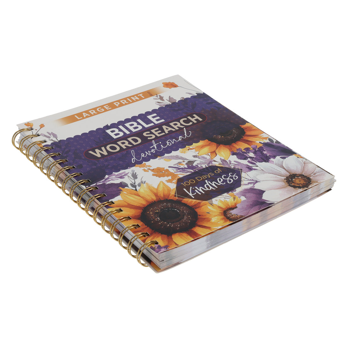 Bible Word Search Devotional: 100 Days of Kindness Large Print (Spiral-Bound)