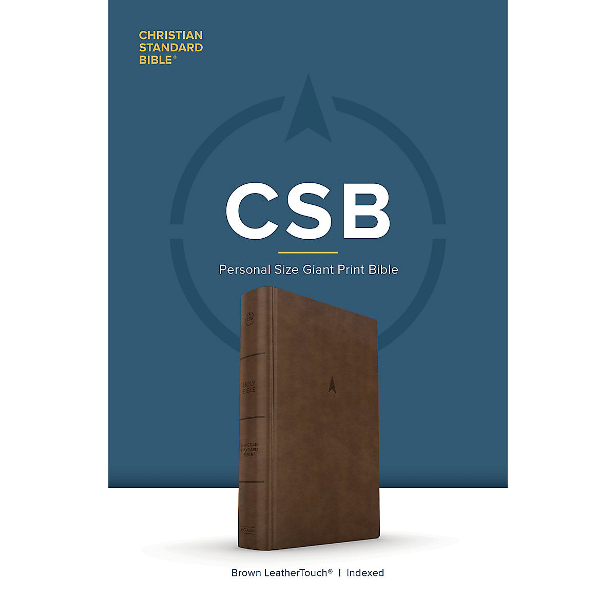 CSB Brown Imitation Leather Personal Size Bible Giant Print Indexed