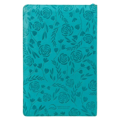 ESV Turquoise Faux Leather Standard Bible Thumb Indexed With Zip
