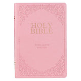 KJV Pink Faux Leather Full-Size Bible Giant Print Indexed