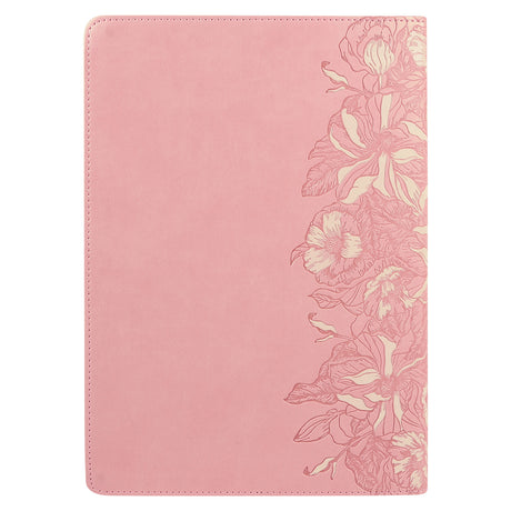 NLT Pink Faux Leather Thumb Indexed Spiritual Growth Bible