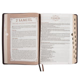 NLT Dark Brown Faux Leather Thumb Indexed Spiritual Growth Bible