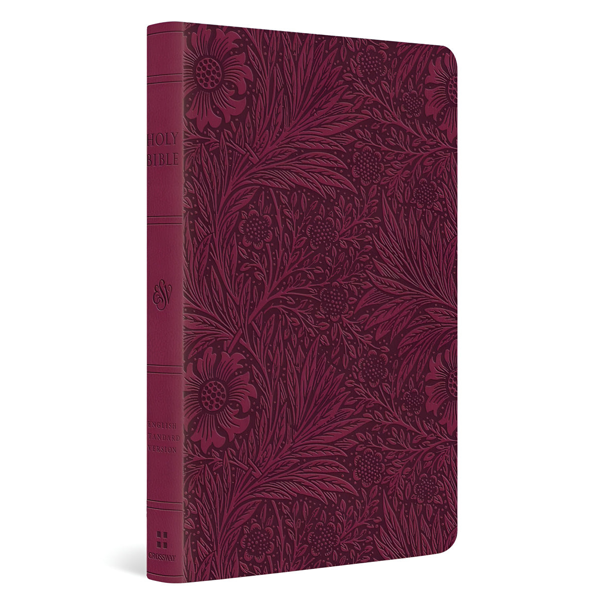 ESV Value Thinline Bible, Large Print, Imitation Leather, Raspberry, Floral Design