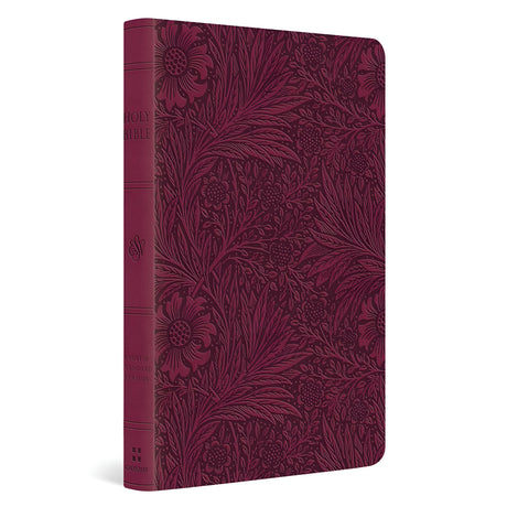 ESV Value Thinline Bible, Large Print, Imitation Leather, Raspberry, Floral Design