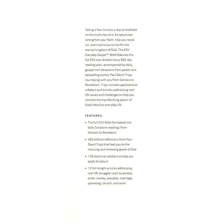 ESV White Hardcover Everyday Gospel Bible