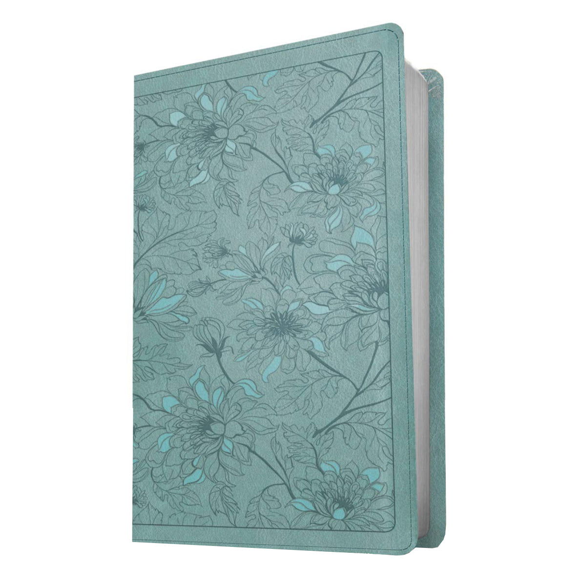 NLT Filament Thinline Reference Bible Large Print Red Letter  Floral Leaf Teal (Imitation Leather)