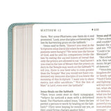 NLT Filament Thinline Reference Bible Large Print Red Letter  Floral Leaf Teal (Imitation Leather)