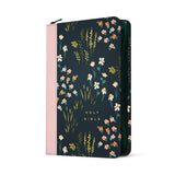 NLT Filament Thinline Reference Bible, Large Print Navy & Pink Meadow With Zip (Imitation Leather)