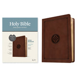 KJV Wide Margin Filament Bible, Red Letter, Imitation Leather, Dark Brown Medallion