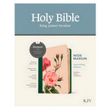 KJV Wide Margin Filament Bible, Red Letter, Imitation Leather, Pink Rose Garden