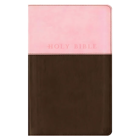 NLT Pink and Dark Brown Imitation Leather Filament Premium Gift Bible