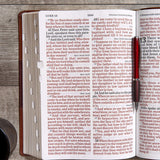 KJV Reference Bible Super Giant Print Indexed Saddle Brown (Imitation Leather)