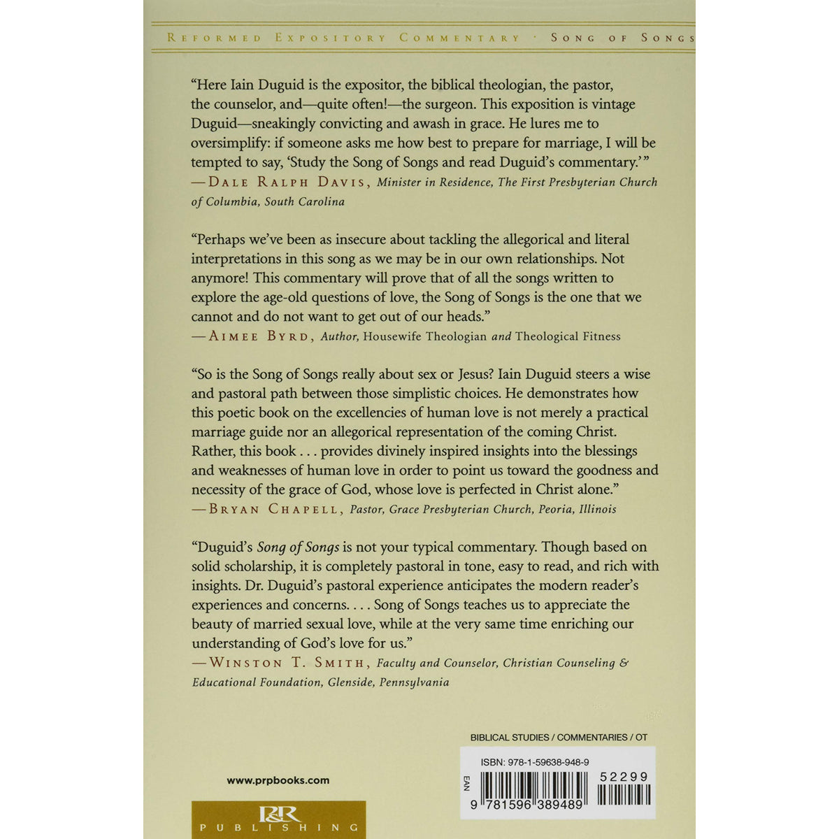 Song Of Songs (Reformed Expository Commentary)(Hardcover)