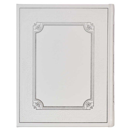 KJV White Faux Leather Family Bible Double Column Format