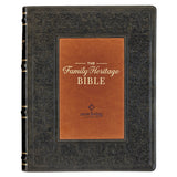 NLT Dark Olive And Brown Faux Leather Flexcover The Family Heritage Bible