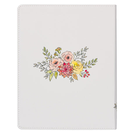 KJV White Floral Faux Leather Flexcover My Creative Bible