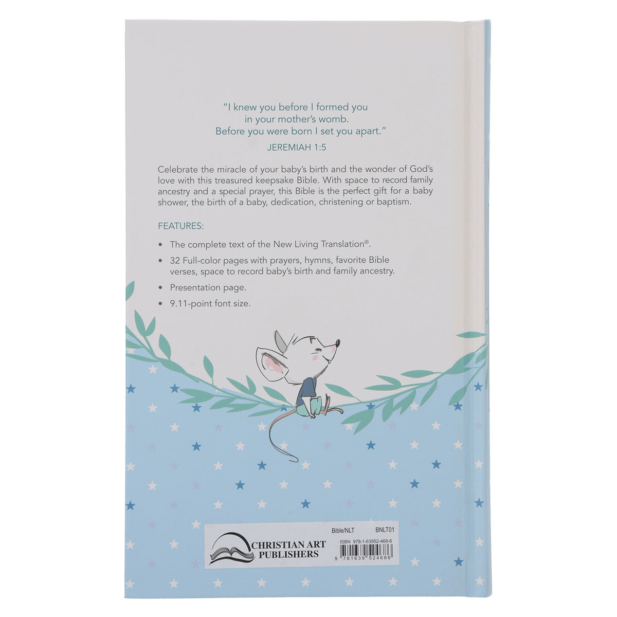 NLT Elephant Hardcover Baby Bible for Boys