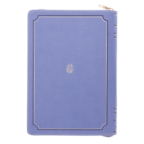 Be Strong and Courageous Purple Faux Leather Journal with Zipped Closure