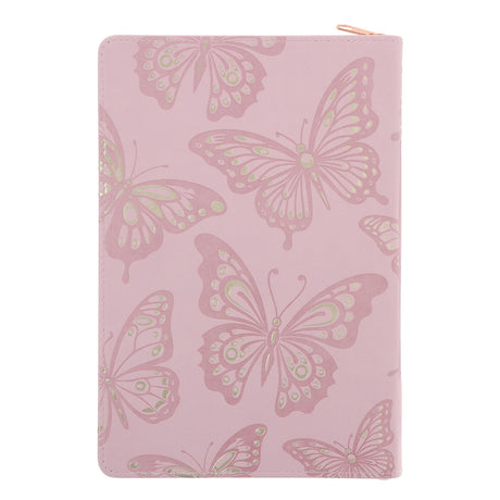 Love Is Patient Love Is Kind Blush Pink Faux Leather Journal with Zipped Closure