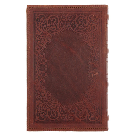 KJV Dark Brown Frame Genuine Leather Bible Giant Print
