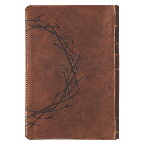 KJV Brown Crown of Thorns Faux Leather Giant Print Full-Size Bible