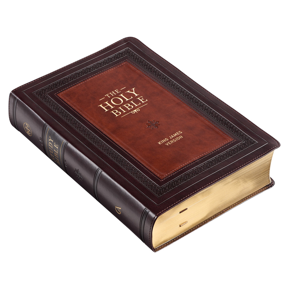 KJV Brown Two-Tone Faux Leather Flexcover Study Bible Large Print