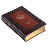 KJV Brown Two-Tone Faux Leather Flexcover Study Bible Large Print