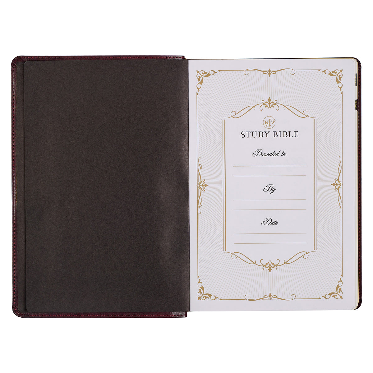 KJV Brown Two-Tone Faux Leather Flexcover Study Bible Large Print