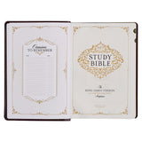 KJV Brown Two-Tone Faux Leather Flexcover Study Bible Large Print