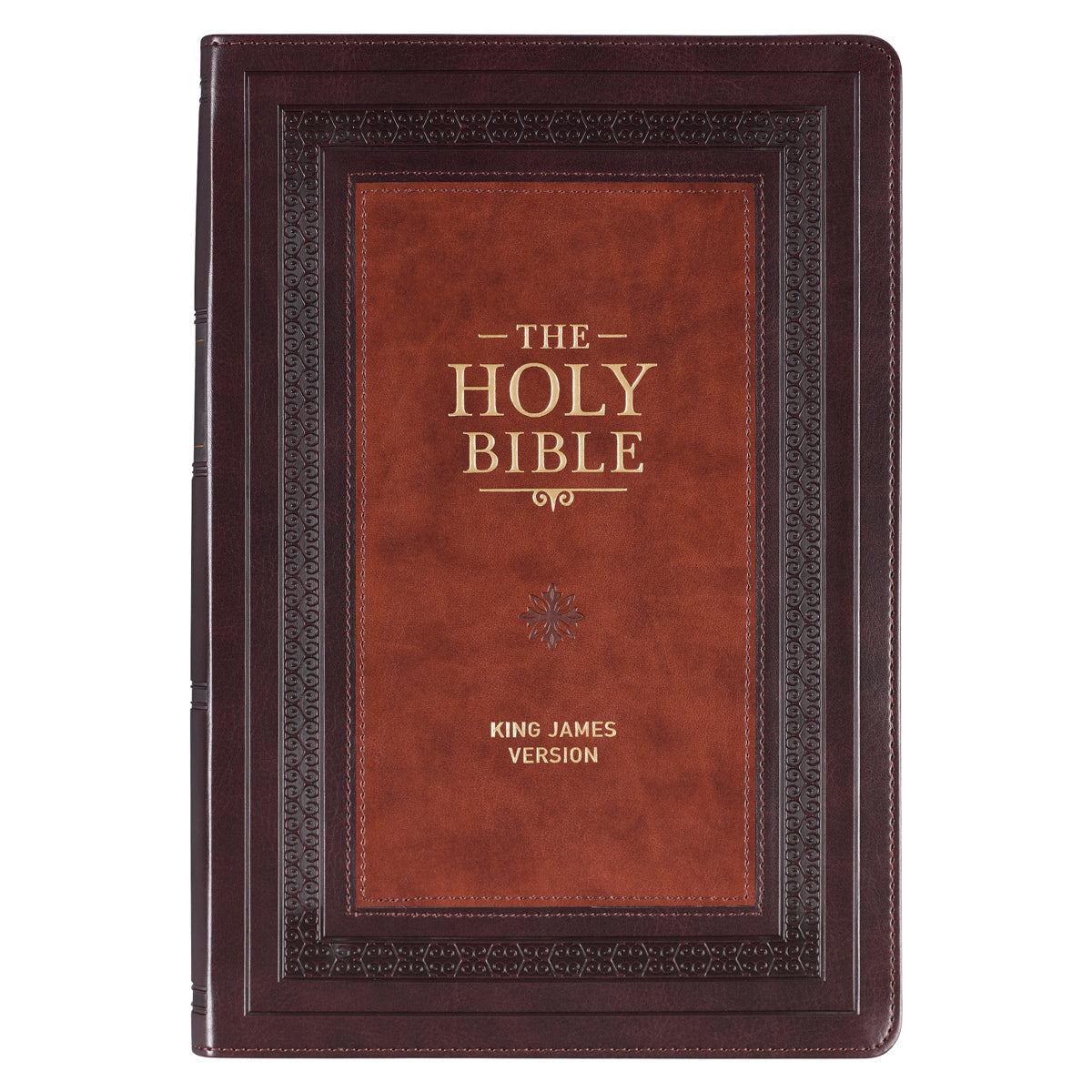 KJV Brown Two-Tone Faux Leather Flexcover Study Bible Large Print