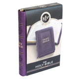KJV Purple Faux Leather Compact Bible With Zip