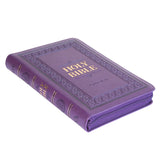 KJV Purple Faux Leather Compact Bible With Zip