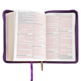 KJV Purple Faux Leather Compact Bible With Zip
