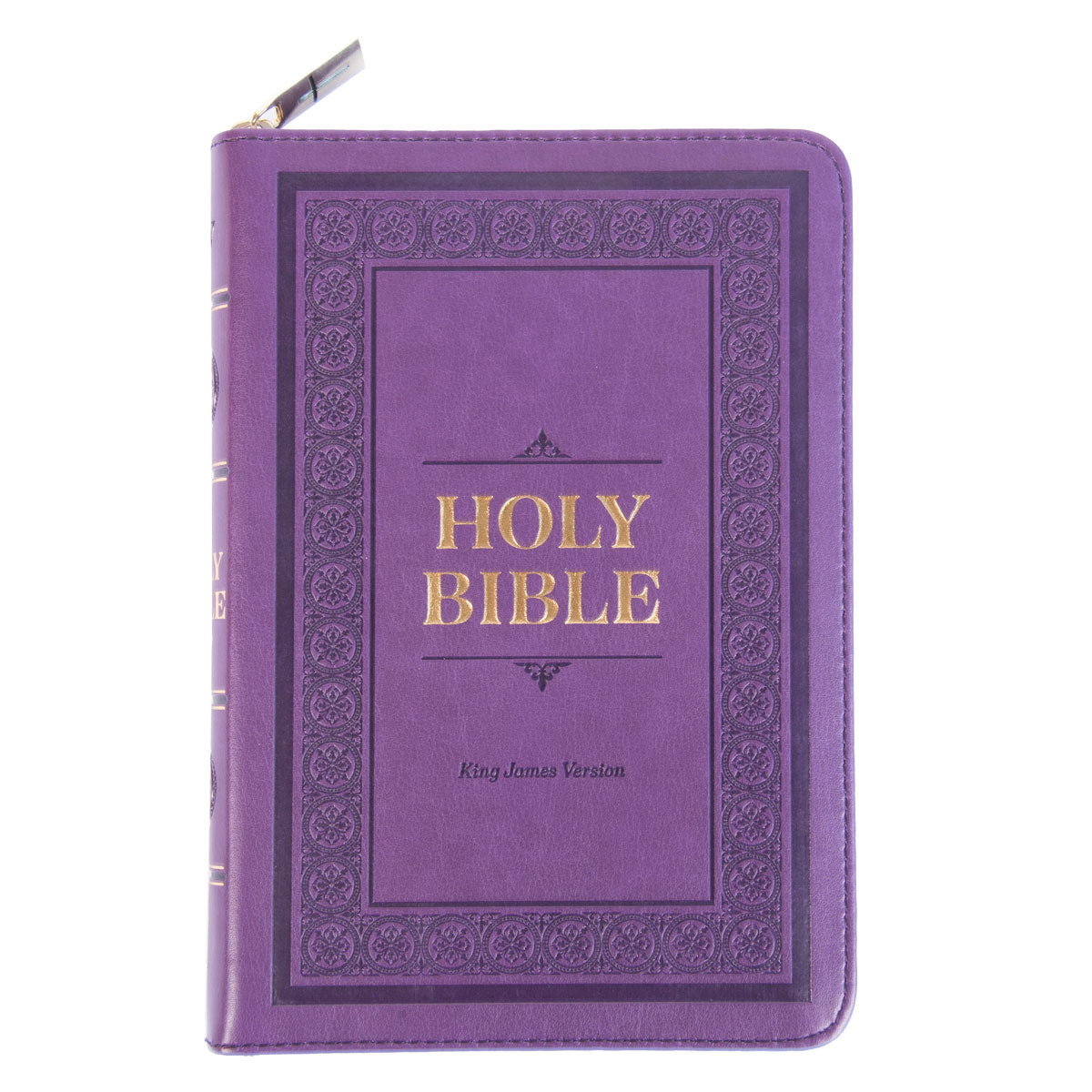 KJV Purple Faux Leather Compact Bible With Zip