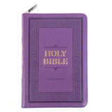 KJV Purple Faux Leather Compact Bible With Zip