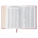 KJV Pink Floral Faux Leather Compact Bible Large Print