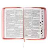 KJV Pink Faux Leather Thinline Bible Large Print